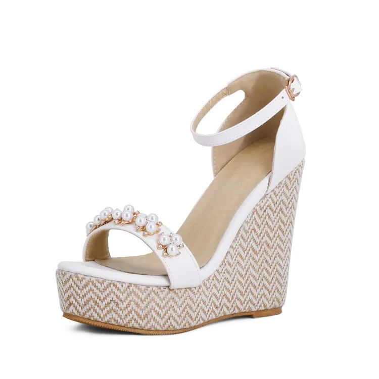 

2021 summer thick sole slope heel high heel muffin sandals women's shoes large size 40-48 Chengdu