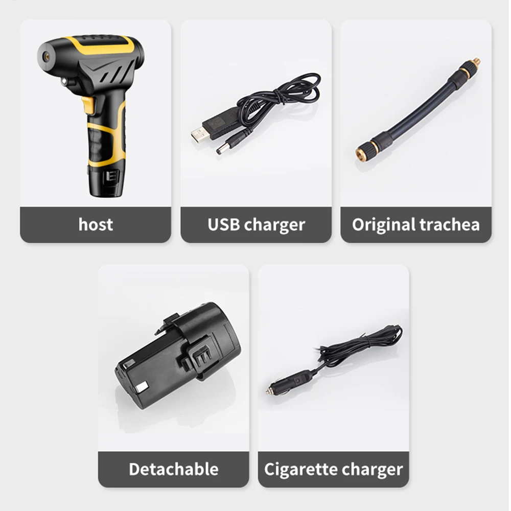 120 Вт беспроводной автомобильный воздушный компрессор Ручной USB Перезаряжаемый