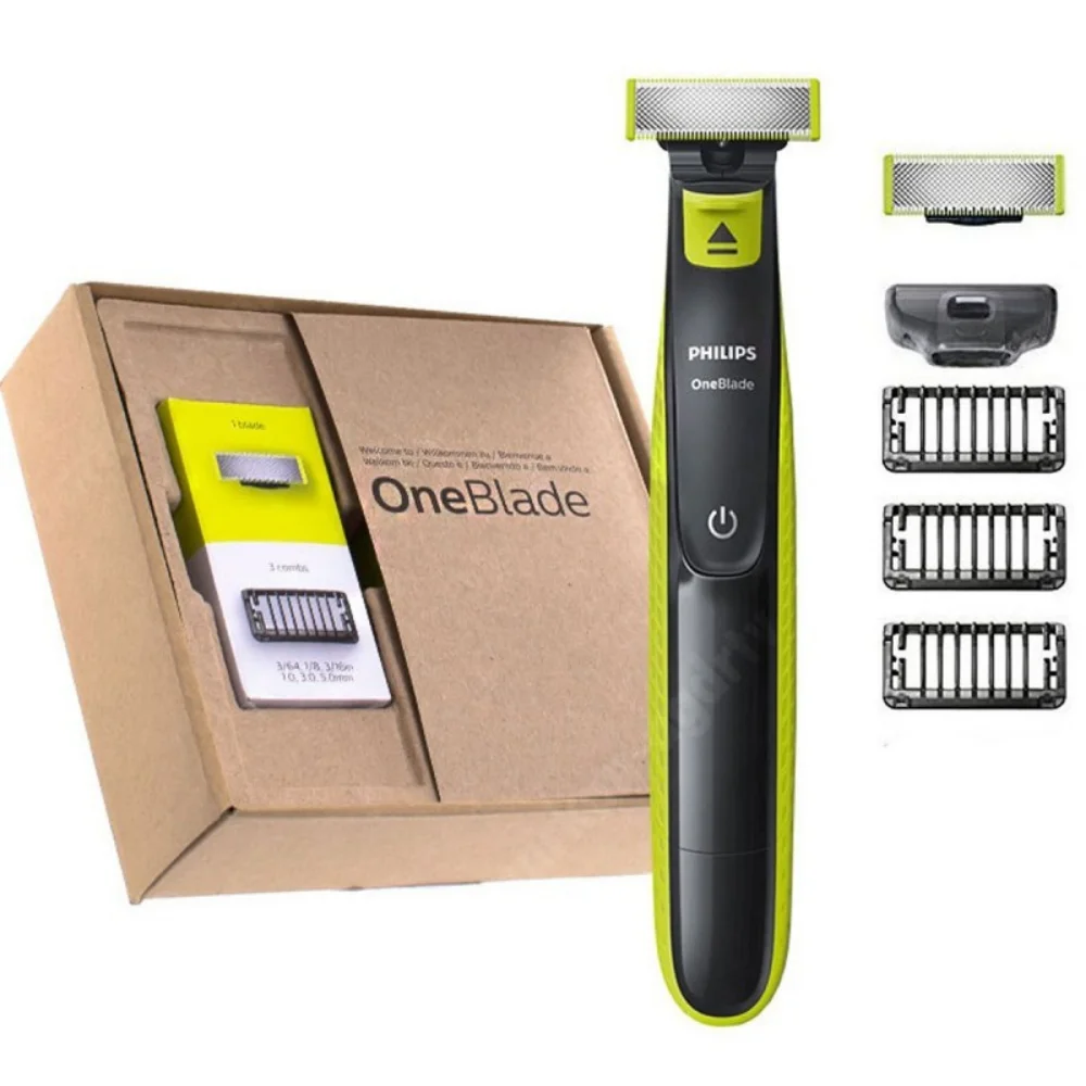 

Оригинальная Электробритва Philips OneBlade QP2520/30, перезаряжаемая машинка для сухого и влажного бритья, триммер для бороды для мужчин