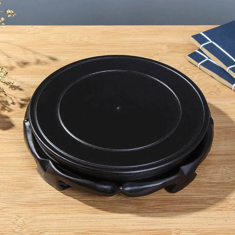 Матовое черное деревянное основание диаметром 10 32 см невращающееся каменная