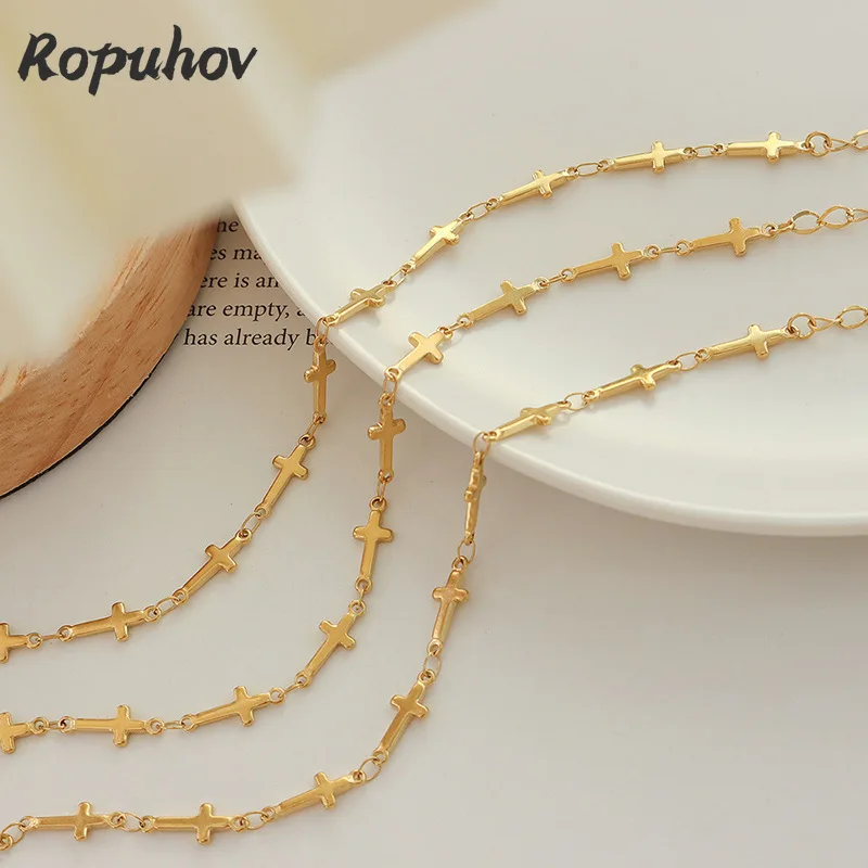 

Новинка 2021, Женский японский и корейский браслет Ropuhov с простым дизайном и крестом, ювелирные изделия с титановым покрытием