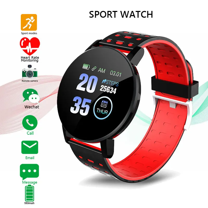 

Смарт-часы 119plus с Bluetooth, пульсометром и тонометром