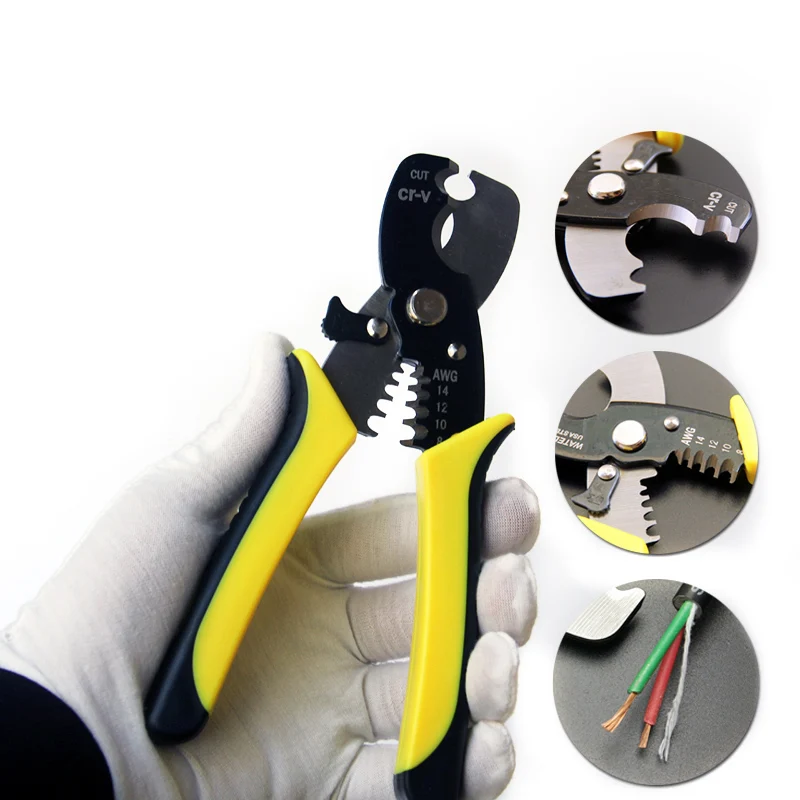 

Multi Tools Pliers Stripper Cutter Cable Wire Capability Portable Wire Stripper Knife Crimper Acutomatic Electrical Repair Tools