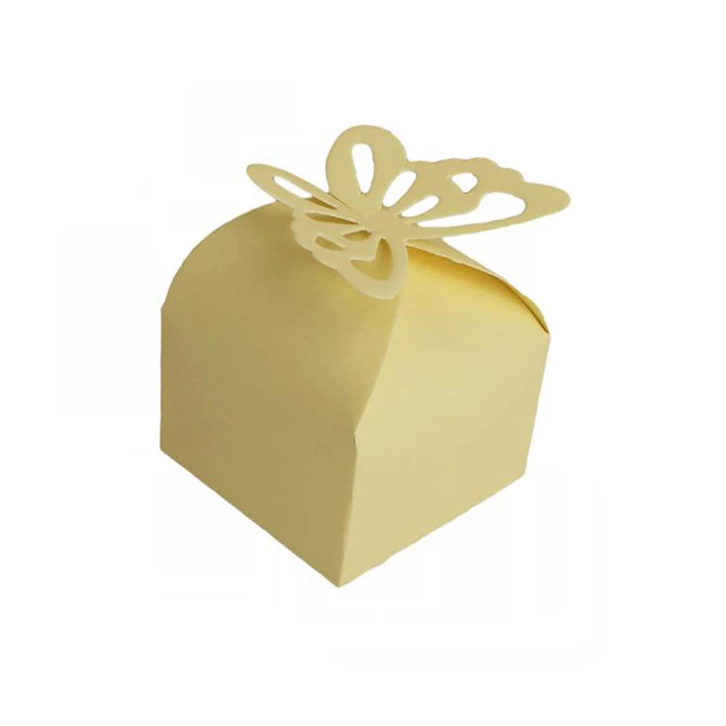 10 шт. лазерная резка бумага в форме бабочки подарок коробка сладостей складной