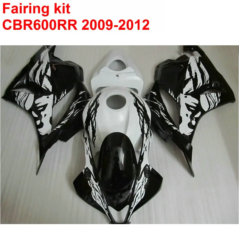 Ико качество обтекатель комплект для HONDA CBR600RR 2009 2011 2012 Белый черная обшивка