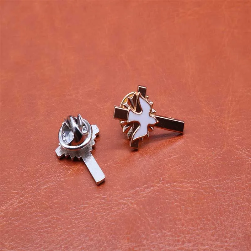 Католический крест мира дневные 12 шт./золотой Иисус Христа голубь мира. Брошь с