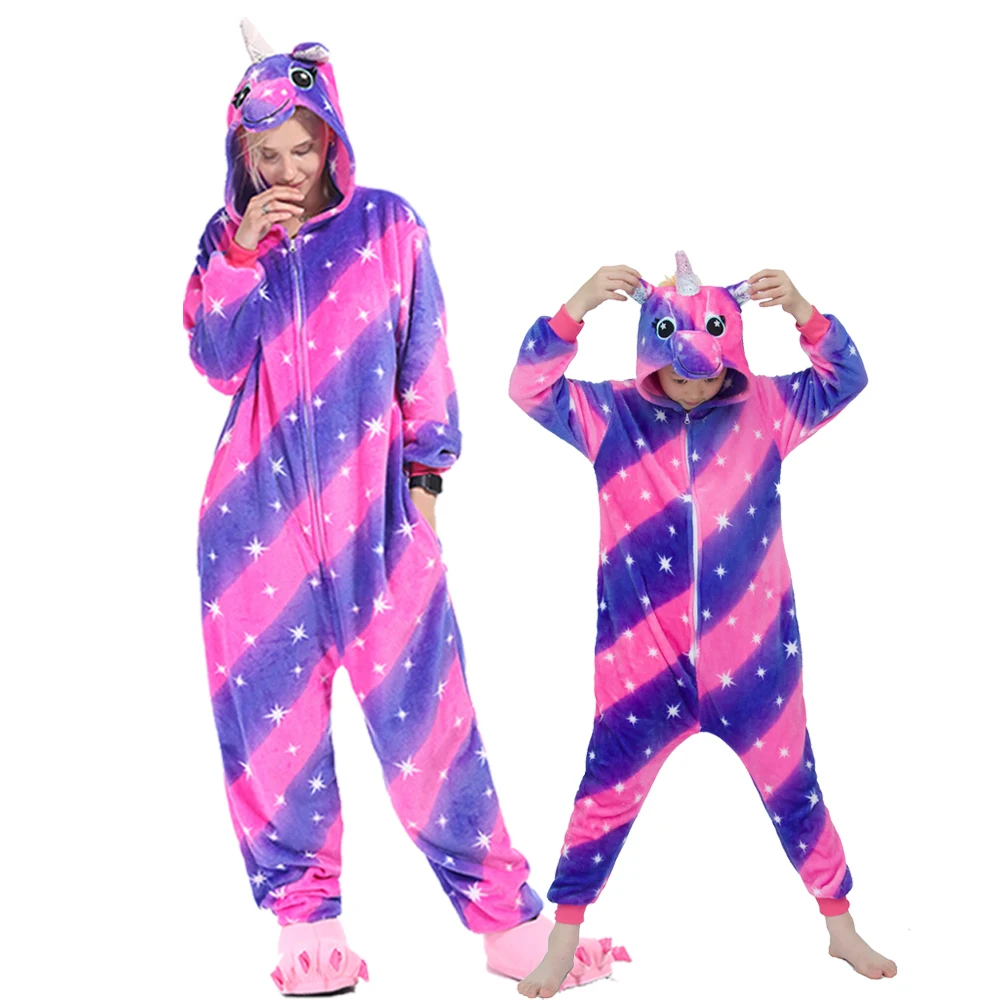 Фланелевая пижама в виде единорога для мальчиков и девочек 4 12 лет|Комплекты