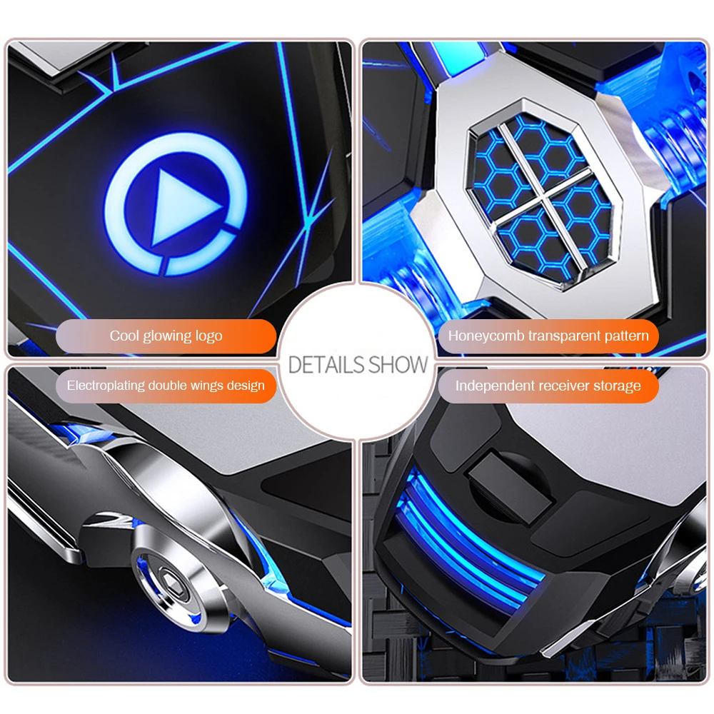 gaming mouse rechargeable wireless silent mouse led backlit 2 4g usb 1600dpi optical ergonomic mouse gamer desktop for pc laptop free global shipping