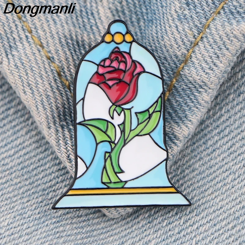 

DZ398 Rose Flower Movie Enamel Pin Brooches Badge Bag Clothes Lapel Jewelry Gift