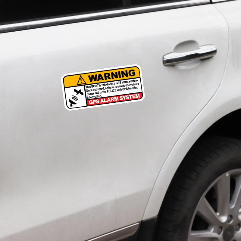 YJZT 13*5.8CM Warning Boat Real Time GPS Tracking Link To Police Decals PVC Car Sticker C1-3074 | Автомобили и мотоциклы