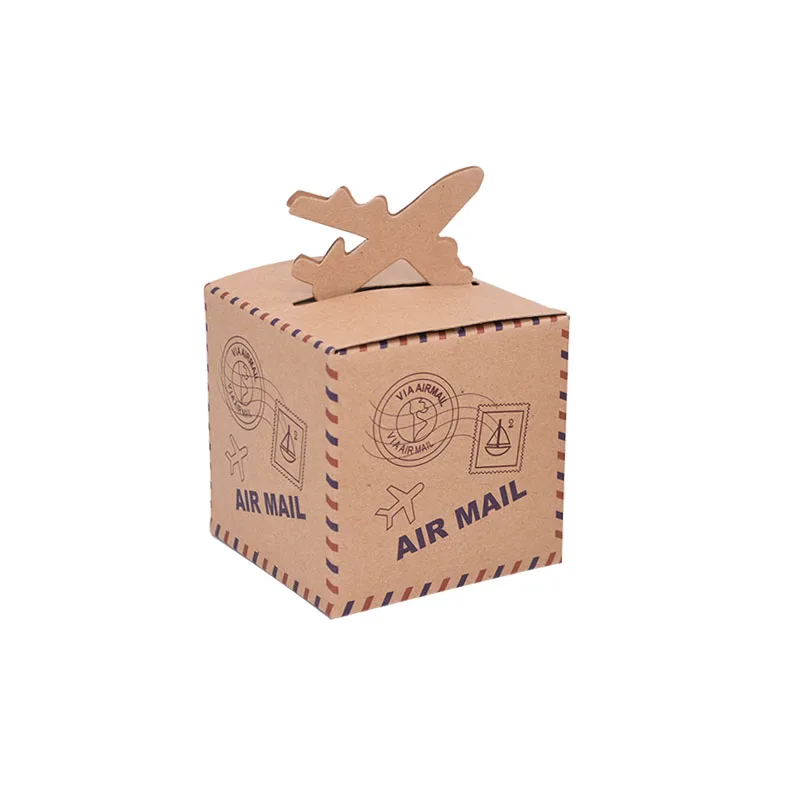 B01 10/20/30 шт крафт Бумага сумка Винтаж штамп AirMail(заказное, Авиапочта) подушка квадратная коробка для конфет для Свадебная вечеринка Детский день рождения упаковочные материалы для подарков - Цвет: B01