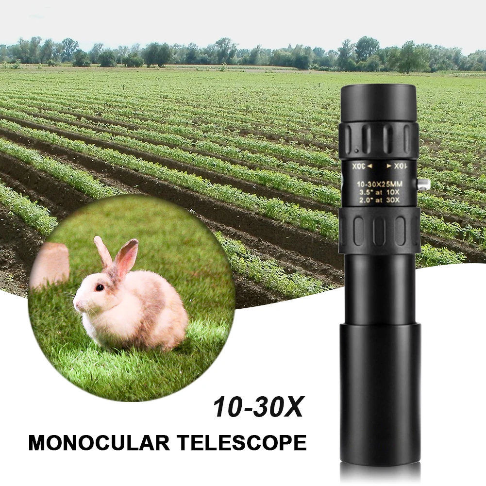

New Foldable Monocular Telescope 10-30X25 HD Zoomable Monocular Scope Camping Hunting BAK4 Prism Telescope for outdoor sports