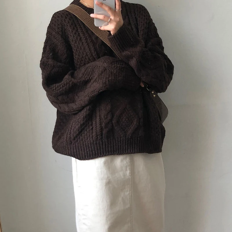 BGTEEVER Casual Warm O-neck Twist Sweater Women Full Sleeve Knitted Jumpers Female Pullovers Winter Knit Tops pull femme 2019 | Женская