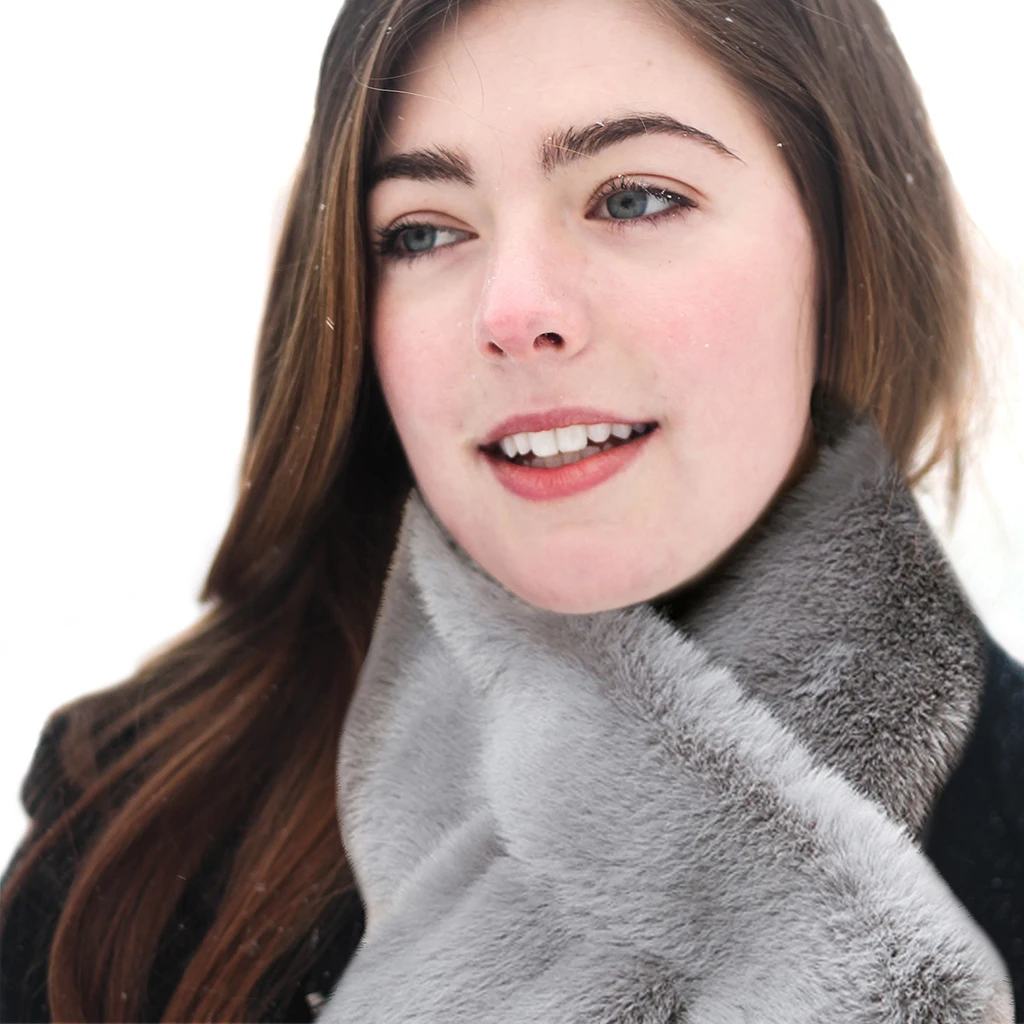 

2021 Cute Heated Scarf Collar Scarves USB Rechargeable Neck Guard Warmer Professional Plush Neckerchief Valentine's Day Gift