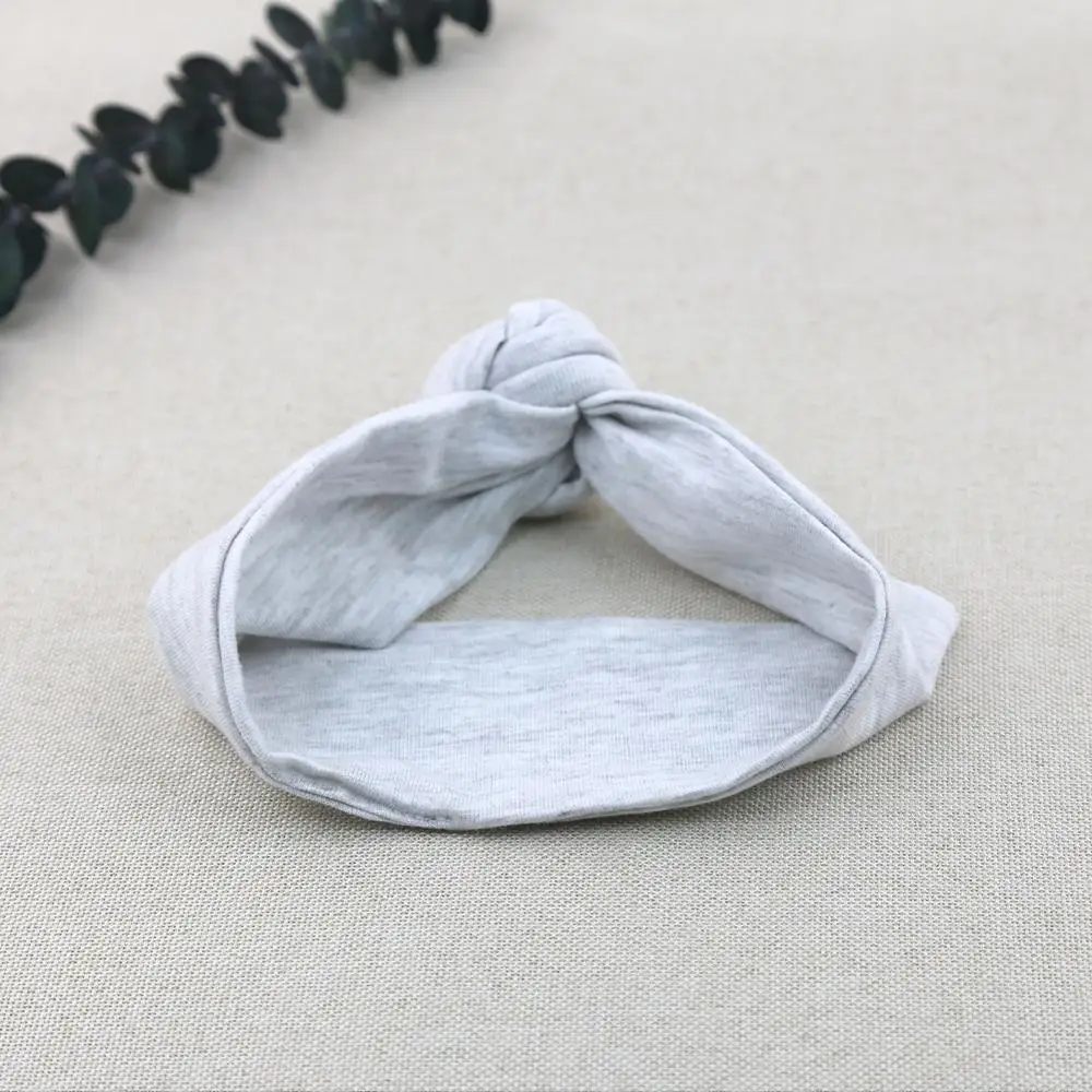 Новинка 2020 года Хлопковая однотонная повязка на голову с узелком Повязка ручной