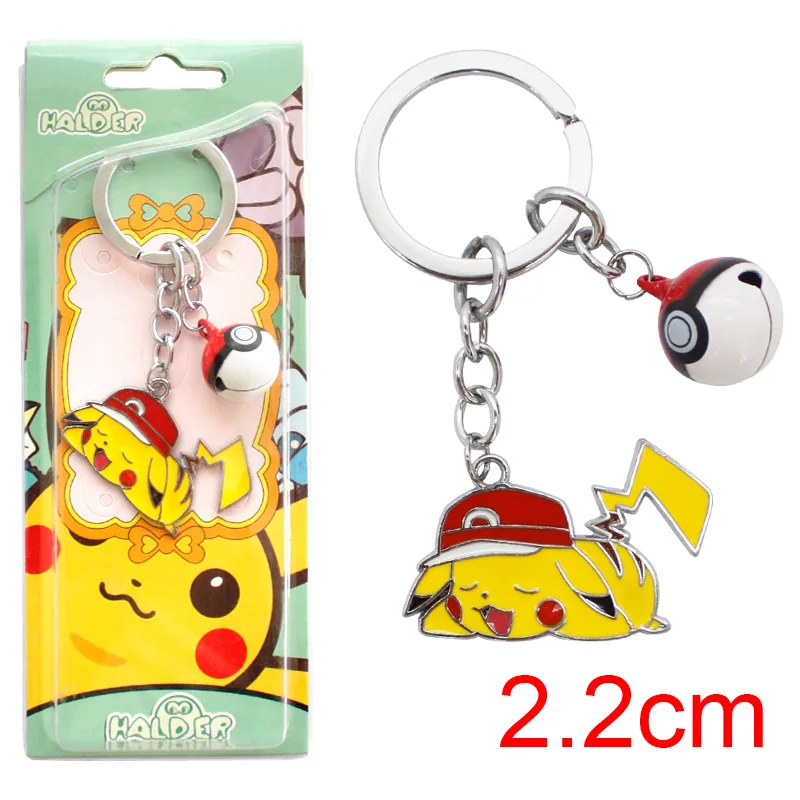 Японский мультфильм брелок Карманный Монстр покебол PIKACHU Мода Забавный милый porte cle металлические аксессуары для украшений chaviro Llaveros - Цвет: 1-4