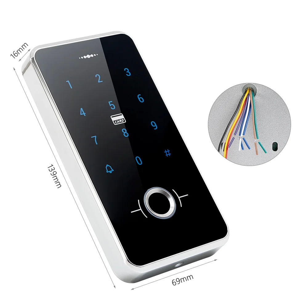 Полноразмерная система контроля доступа IP67 с дактилоскопическим паролем и RFID