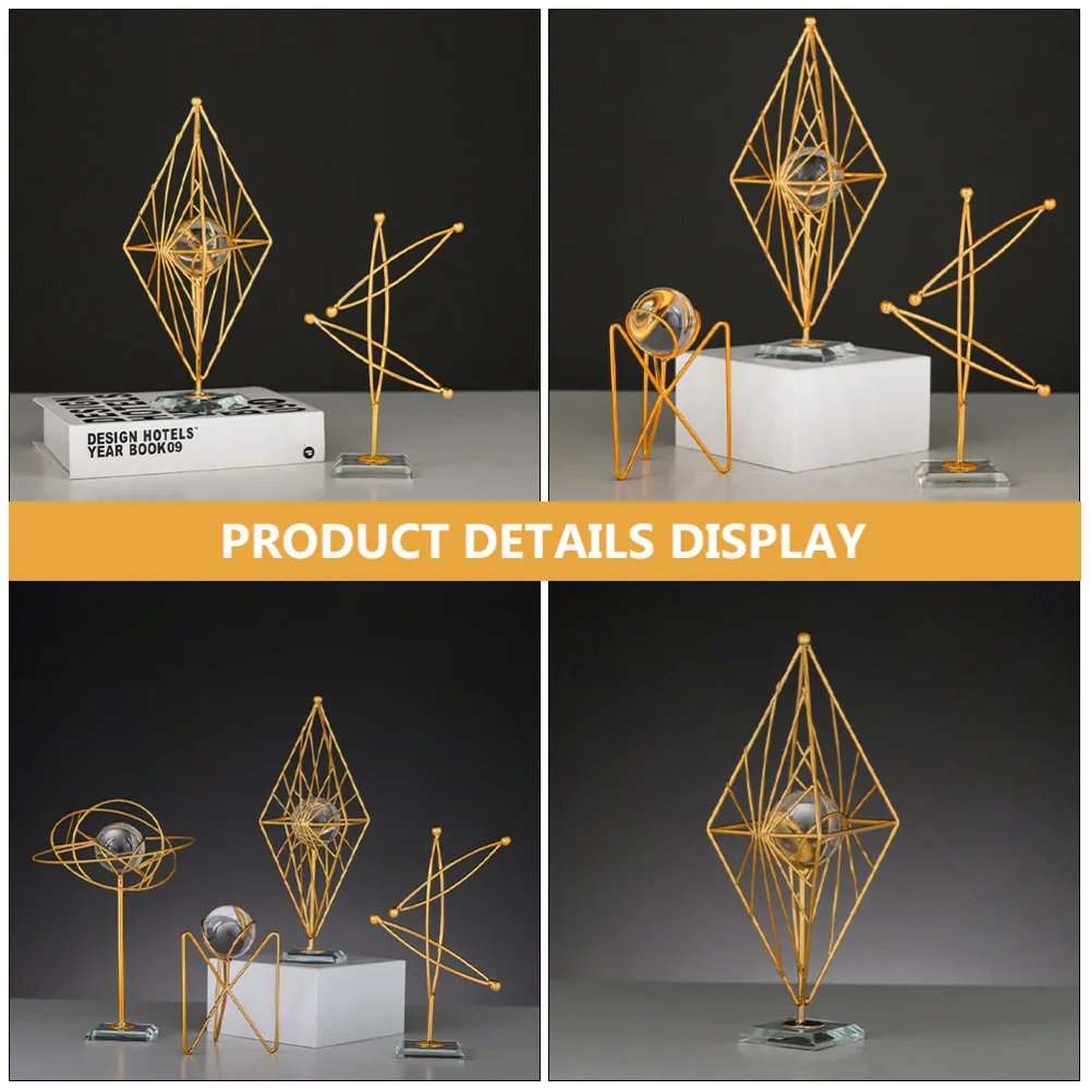 

1pc Nordic Style Crystal Decor Desktop Decor Crystal Iron Craft Decor