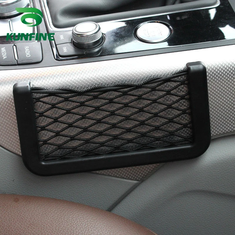 1Pc Car Multifunctional Phone Storage Net Mesh Resilient Car Carrying String Bag Nylon Network Pocket Handphone Holder Ticket