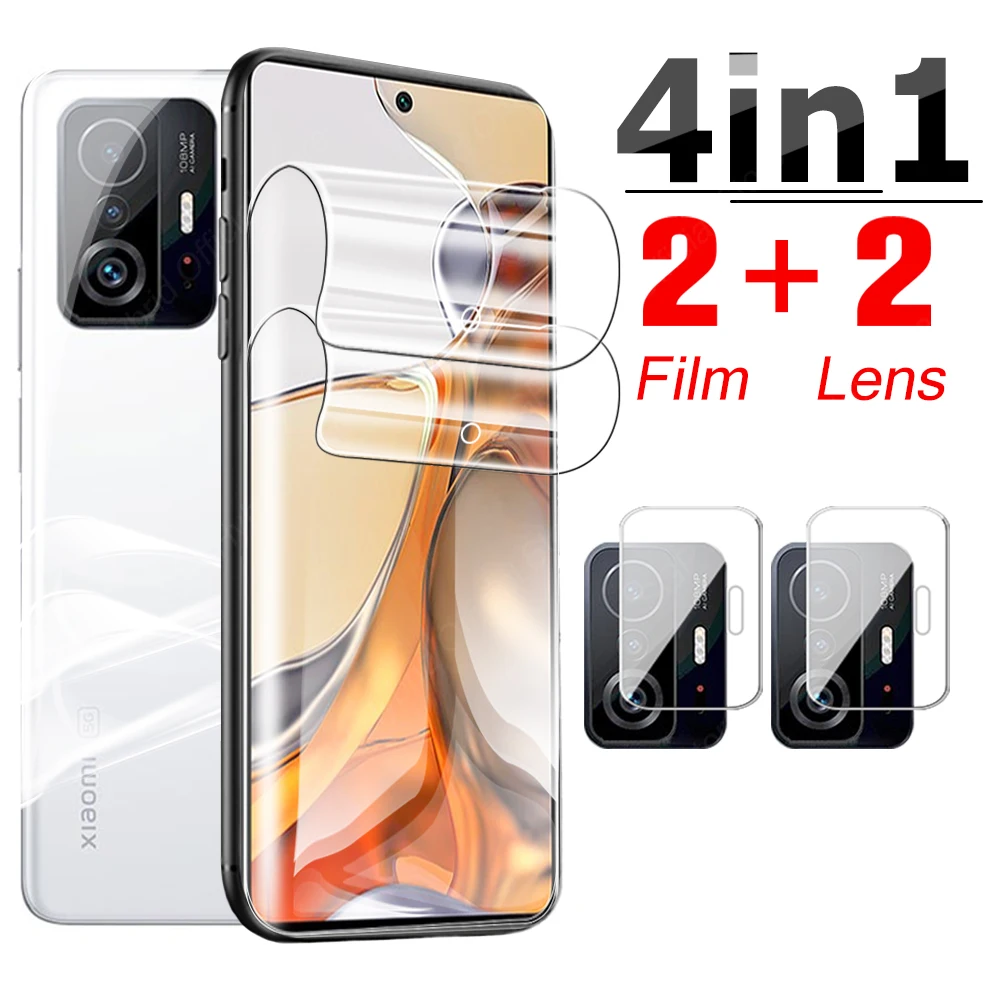 4-в-1 защитная гидрогелевая пленка для Xiaomi 11T Pro Защитная экрана на Mi 11 T Mi11 pro Mi11t 11tpro