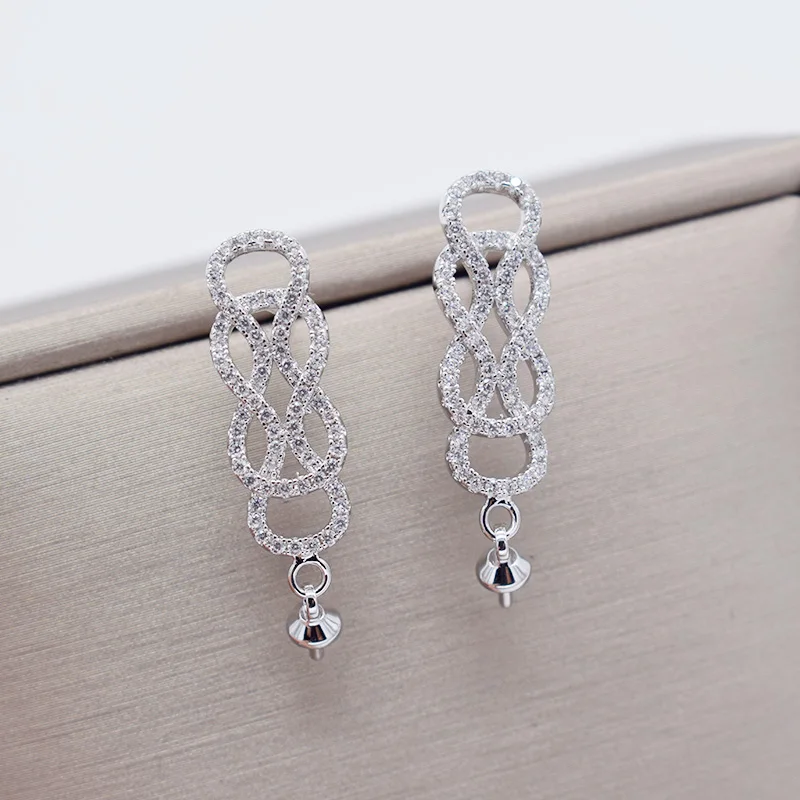 

1pair 25x6mm gold Filled CZ micro pave connector for erring and pendant for necklace