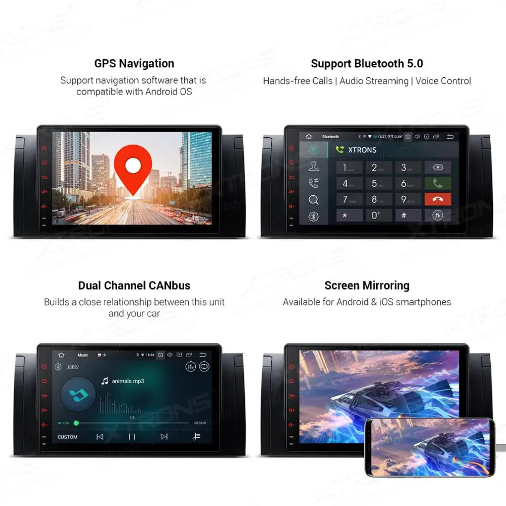 XTRONS 9 ''Android 10 0 устройство док станция Qualcomm Bluetooth 5 автомобиль радио плеер для BMW