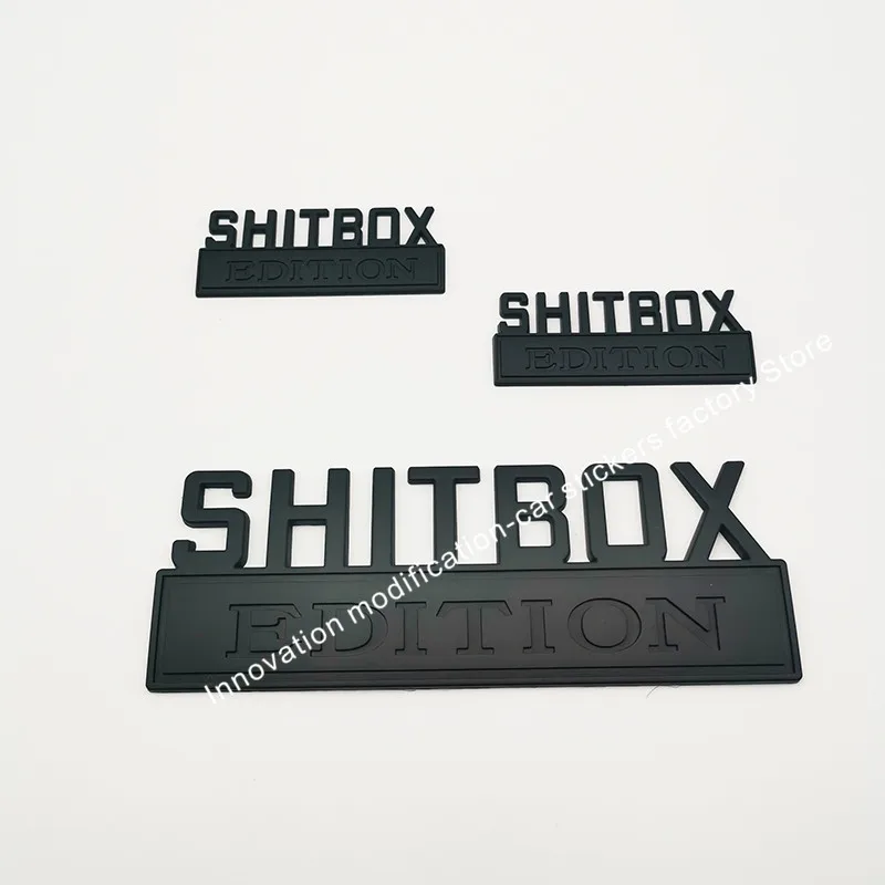 Большой размер 7 ''SHITBOX издание матовые эмблемы значки для автомобиля Chevy