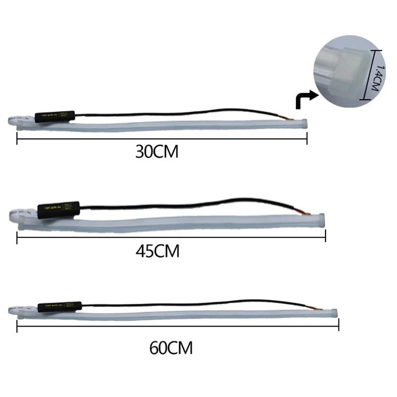 

For 2PCS/Set Car LED Strip Light 30/45/60cm Decoration Lights Neon Dance lamp Auto Interior Gadget Flexible EL Wire USB Strips
