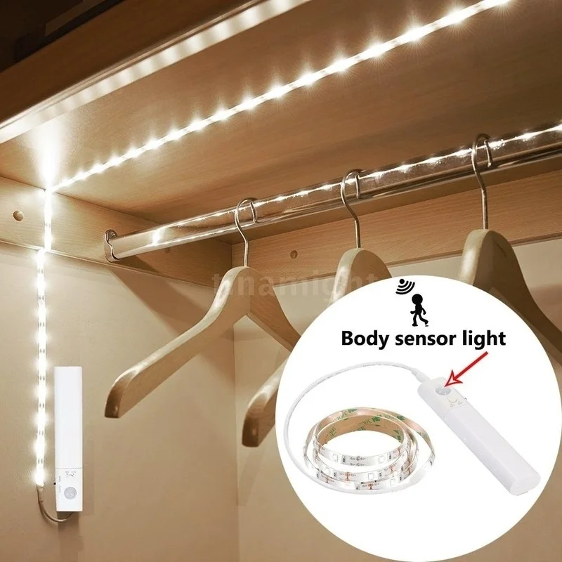 Светодиодный датчик движения PIR luces para cocina luz светодиодный debajo de gabinete mesita noche escaleras