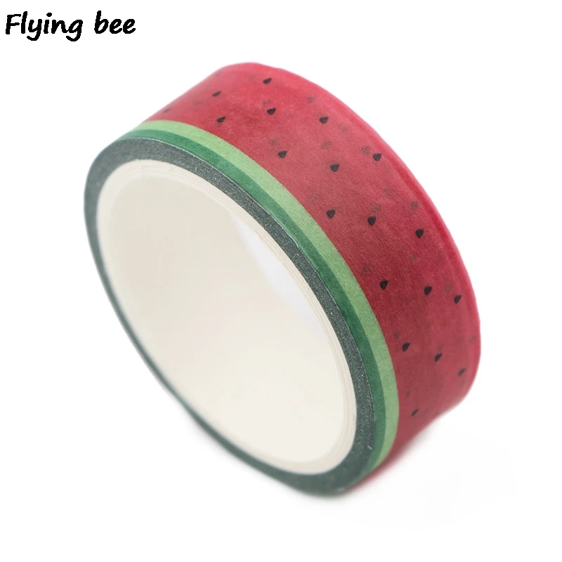 Flyingbee 15 мм X 5 м арбузная Бумага васи лента DIY планировщик Маскировочная лента клейкие наклейки с лентами Декоративные Канцелярские ленты X0500