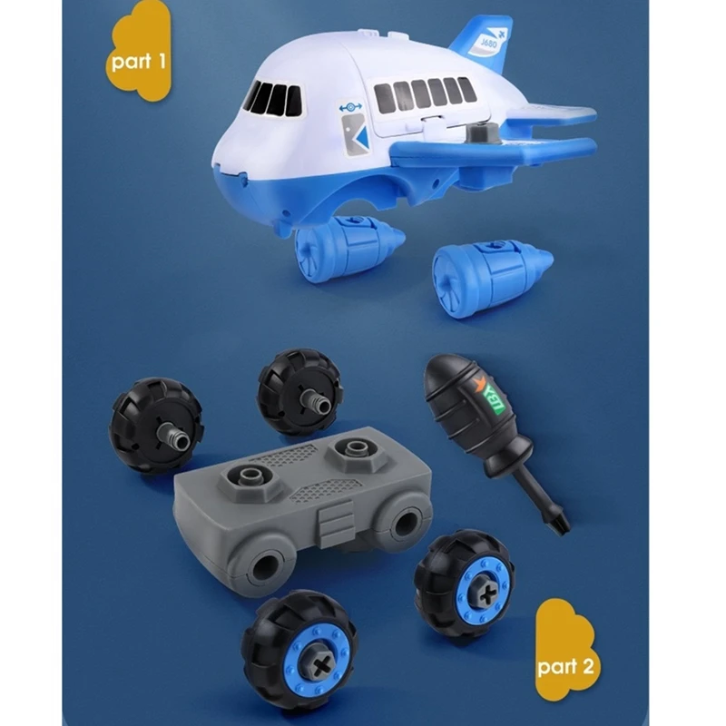 

Inertia Children's Gifts Assemble Airplane Toy with Alloy Truck Car