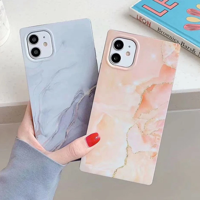 Phone Case For iPhone 12 11 Pro Max SE 2020 XR X XS 7 8 Plus 11Pro Marble Flower Clear Jade Bumper Back Protector Cover | Мобильные