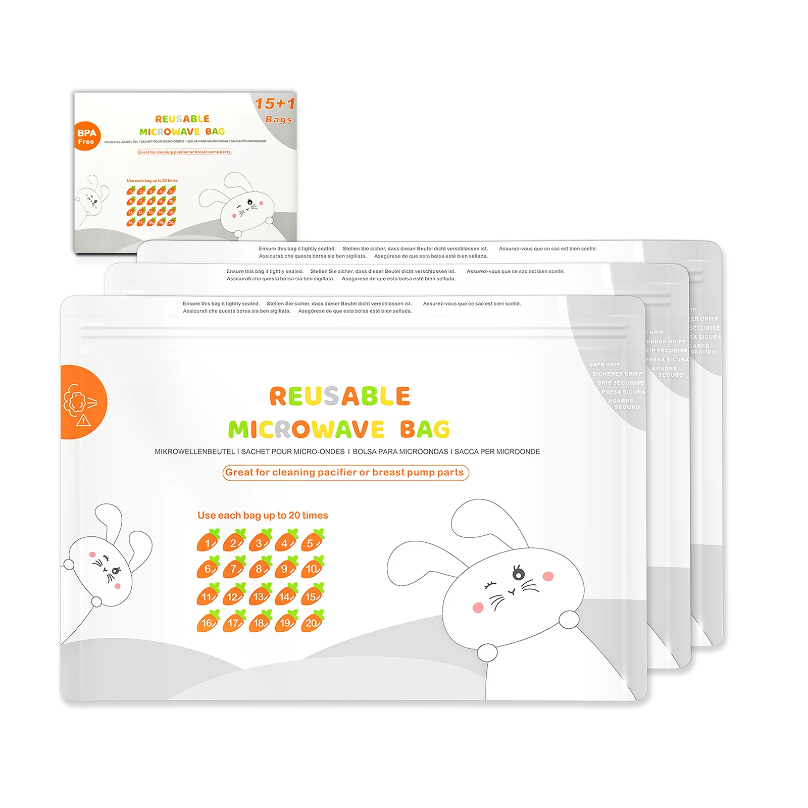 

16 шт. многоразовые легко Управление несколько Применение паровой стерилизатор мешок микроволновой мешки для стерилизации молокоотсосы с и...