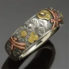 Модное кольцо Gu Li в стиле ретро со стрекозой, цветком, унисекс, кольцо с гравировкой насекомых, ювелирные изделия, оптовая продажа