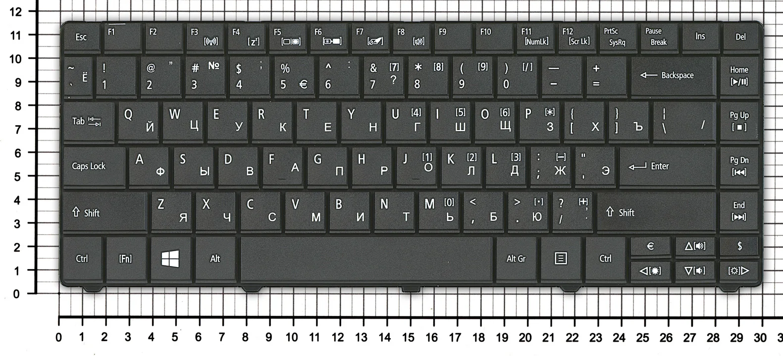 Клавиатура для нетбука Acer Aspire E1-421 E1-431 E1-471 TravelMate 8371 8471 Series p/n: SK-ATQ0R 9Z.N3L82.00R KB.I140A.2 |