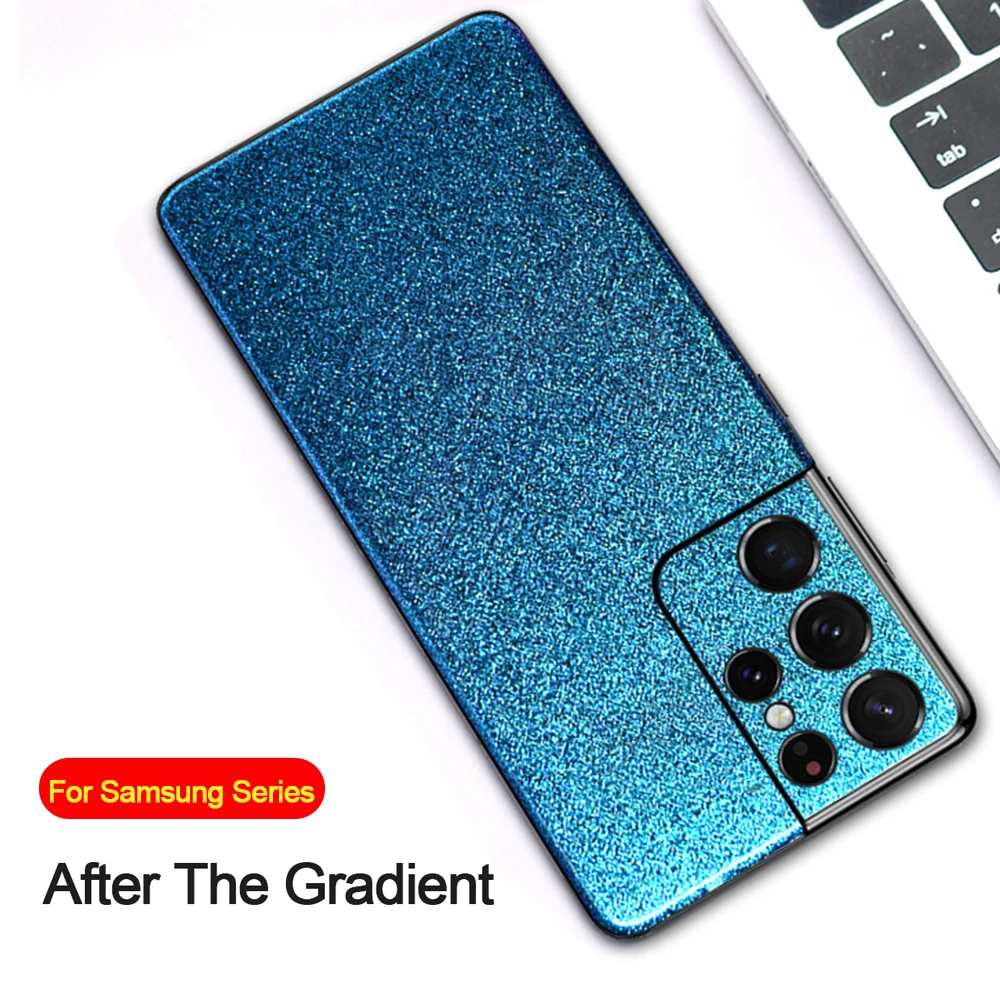 2022 New Flash Glitter Bling Back Film For Samsung Galaxy S22 S21 Ultra S20 S10 S9 Plus Skin Note20 10 Plus 7 8 9 Wrap Sticker
