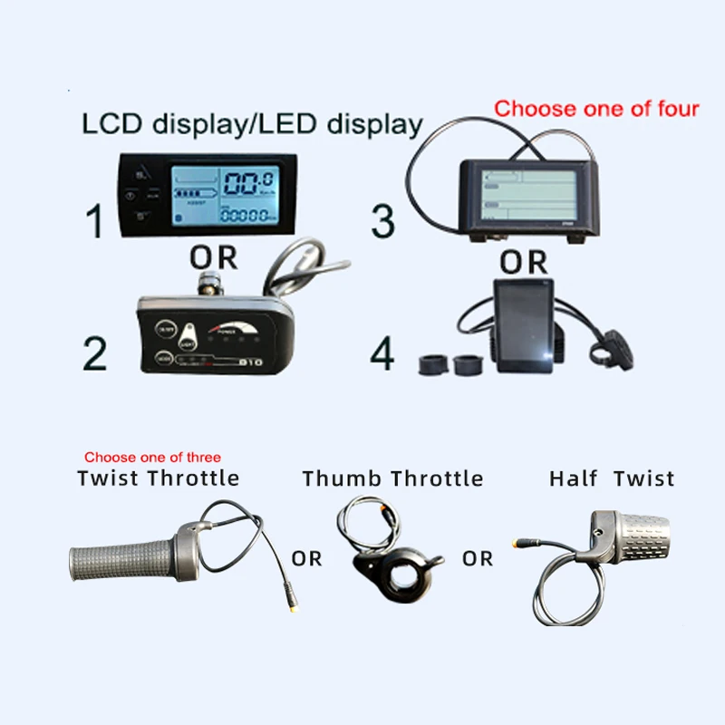 Комплект для электровелосипеда с аккумулятором 36 В 500 Вт ЖК-дисплей светодиодный