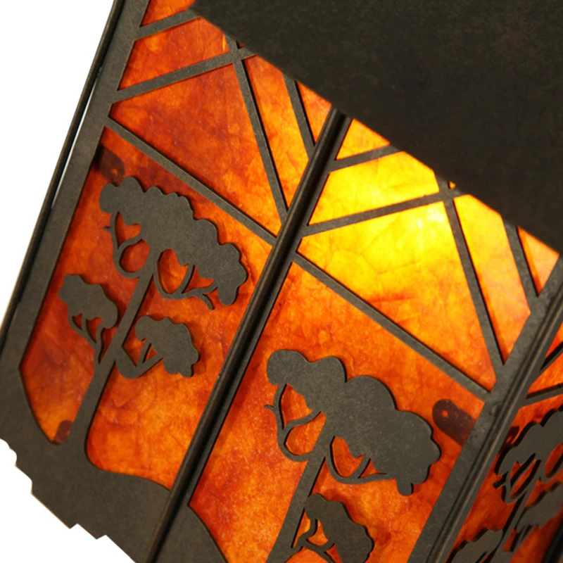 

Countryside Iron+Mica Slice Pendant Light Retro Dinning Room Hall Restaurant Cafe Bar Chain Hanging Lamp Garden Pendant Light