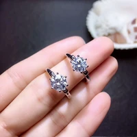 meibapj 1carat2 carats moissanite diamond gemstone simple ring for women real 925 sterling silver charm fine wedding jewelry