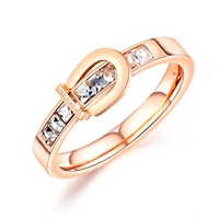 europe and the united states new titanium steel encrusted zircon plated rose gold ring fashion love forever womens rings