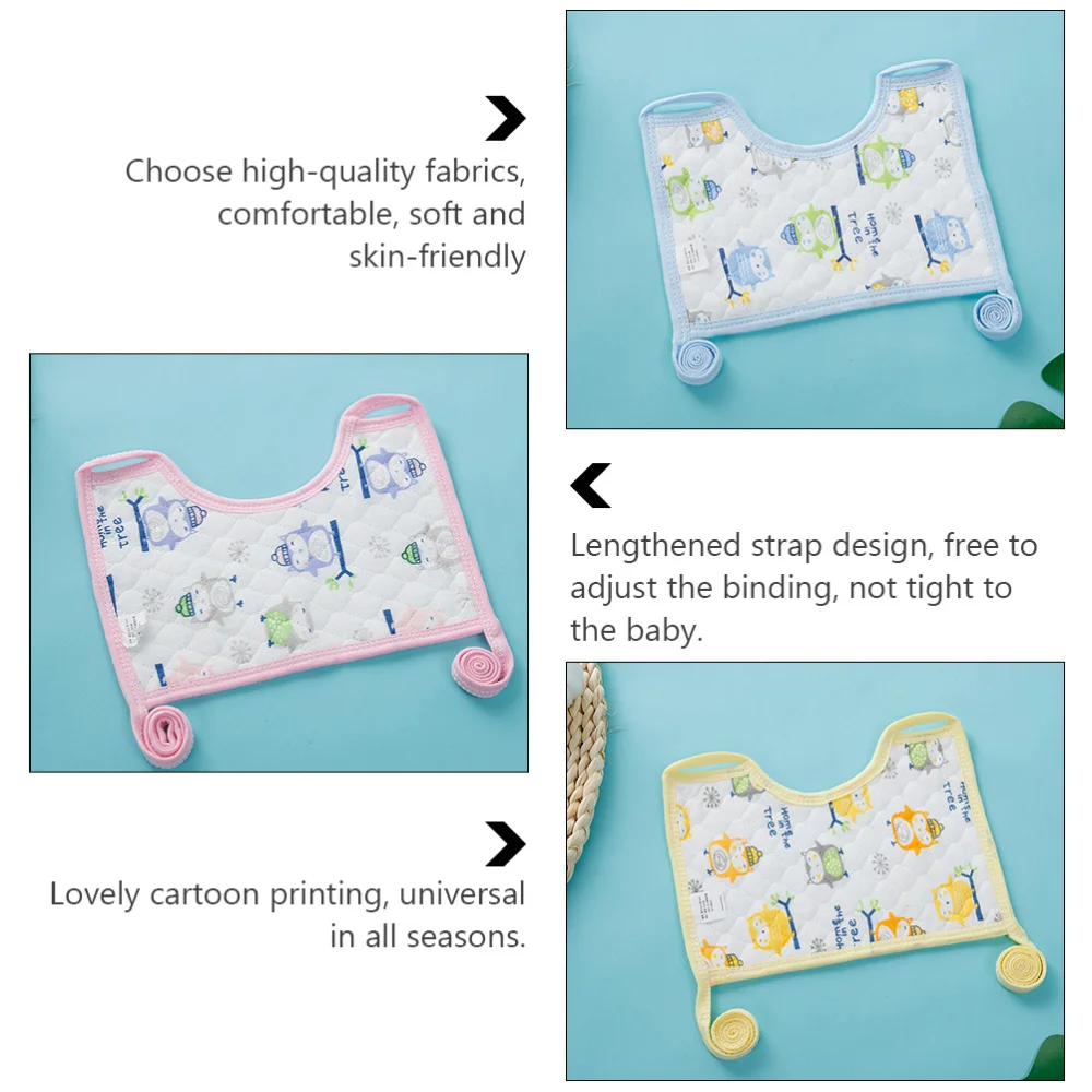 

6pcs Cotton Bibs Washable Baby Bibs Feeding Cotton Bibs (Yellow, Pink, Blue)