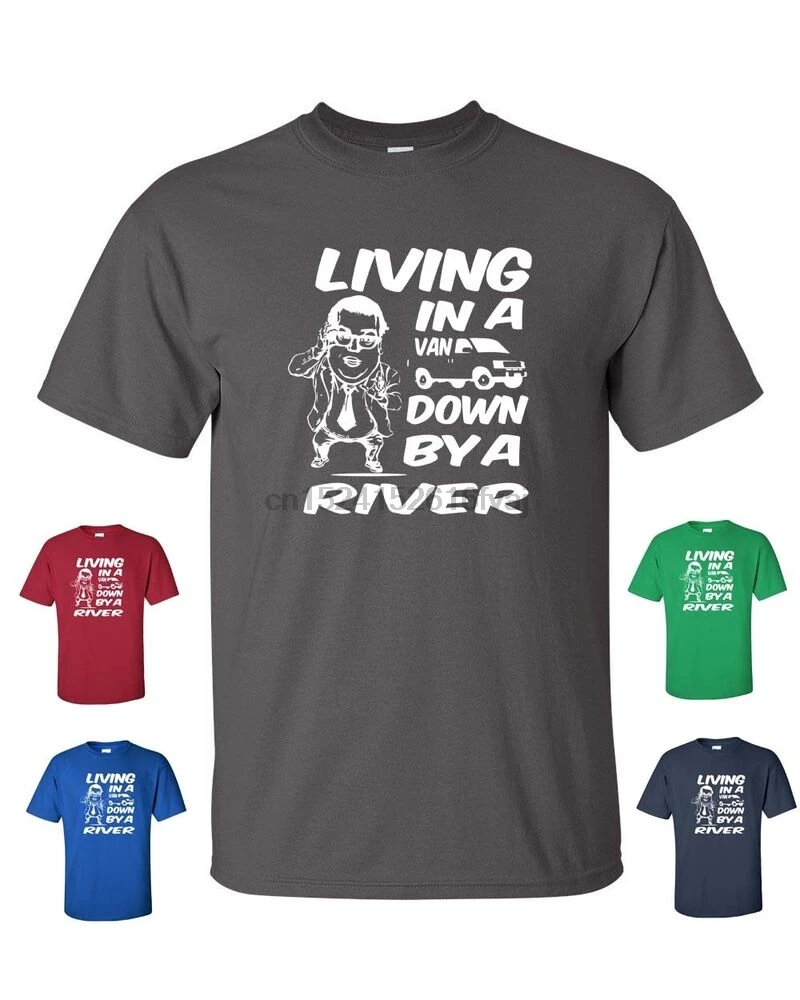 Футболка с надписью LIVING IN A VAN DOWN BY THE RIVER CHRIS FARLEY MATT FOLEY|Мужские футболки| |
