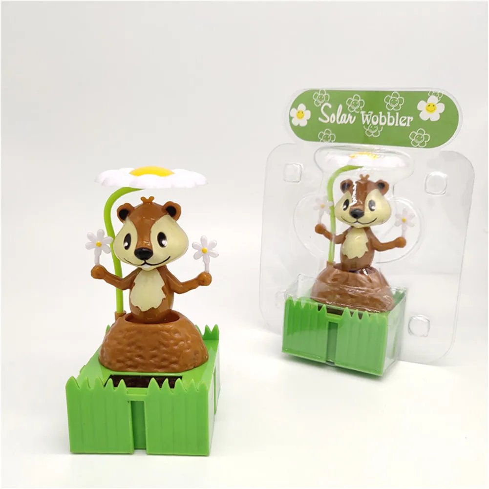 Милый Белка автомобиль Декор солнечной энергии танцы животных танцор качая