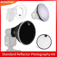 universal beauty dish with honeycomb soft cloth 6 inch diffuser standard reflector photography kit for godox flash