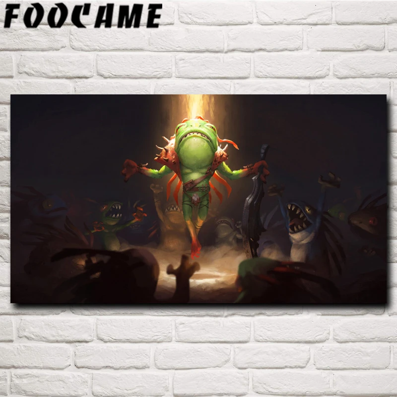 Foocome Murlocs Hearthstone Heroes of WoW Плакаты для видеоигр и принты гостиной шелковые домашние