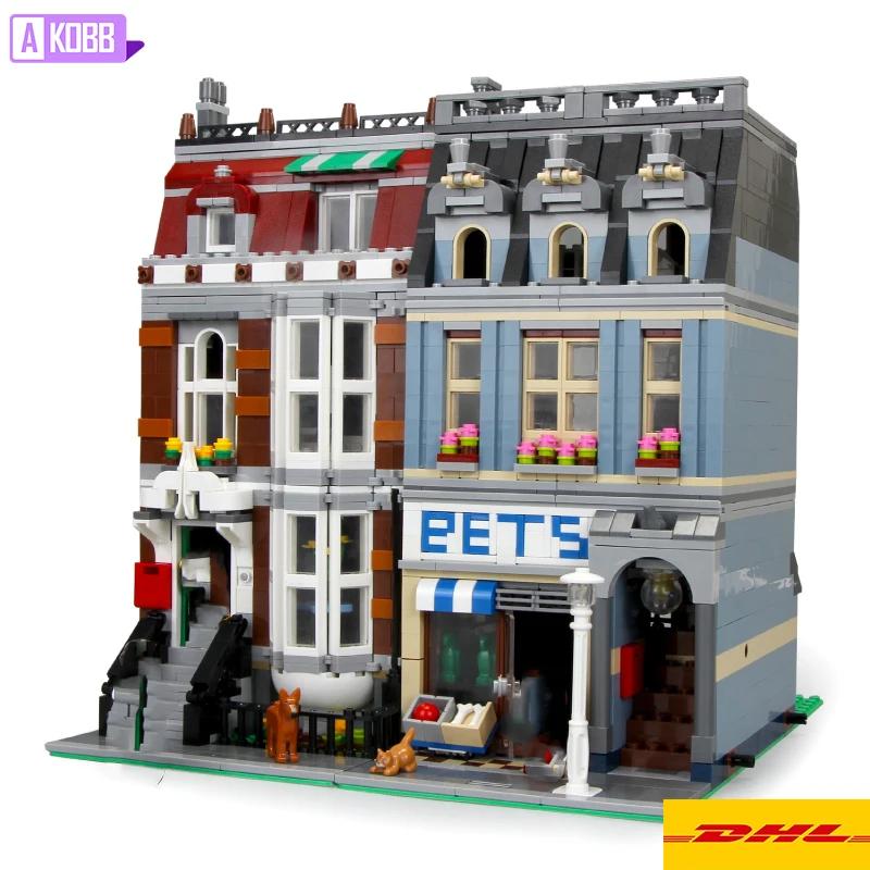 В наличии городской уличный вид домашние животные магазин строительные блоки с