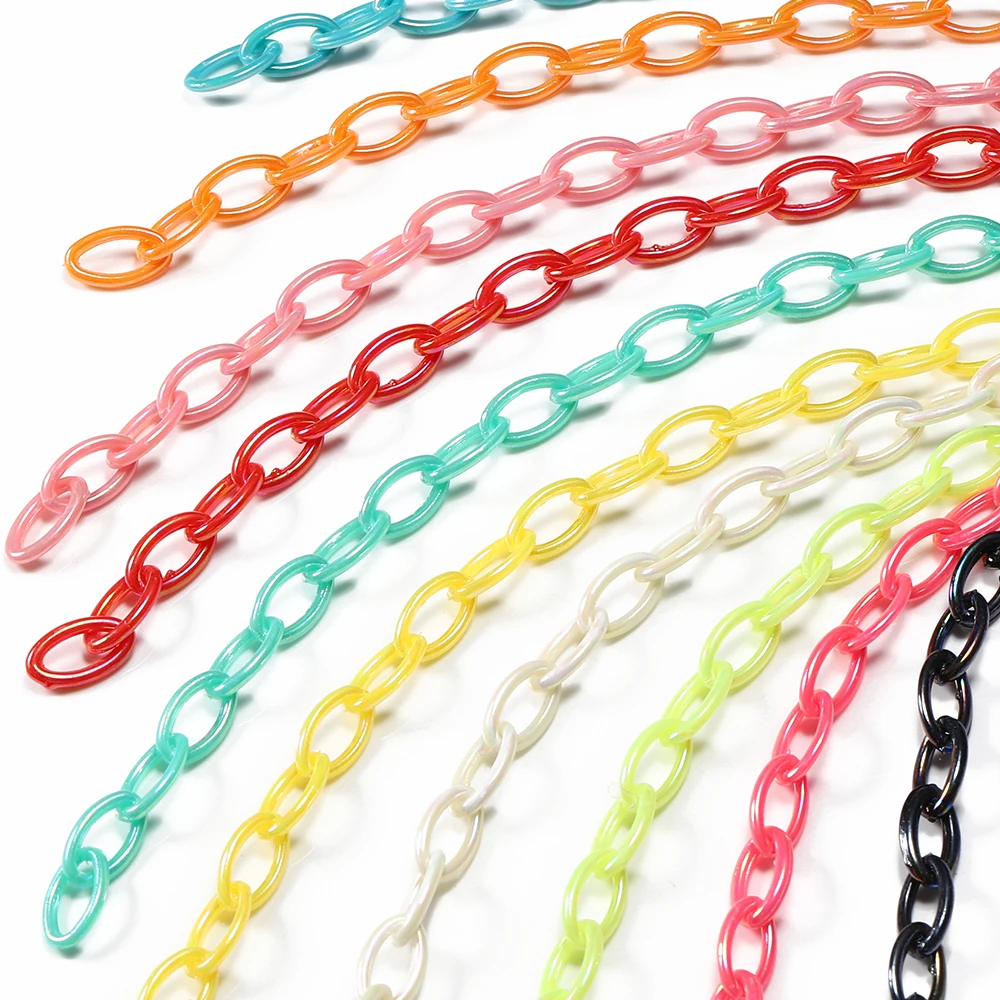 5pcs 50cm Colorful Acrylic Link Chain Lobster Clasp Keychains For DIY Necklace Bracelet Making Plastic | Украшения и аксессуары