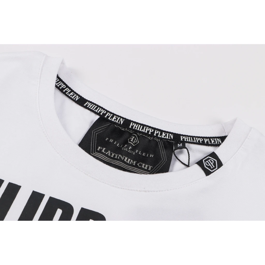 

Philipp Plein PP Boys' Top Pure Cotton Slim and Breathable European and American Fashion Brand Round Neck T