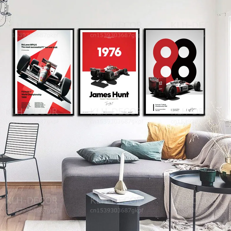S217 формула гоночный автомобиль Айртон Сенна Плакат Картина маслом водитель