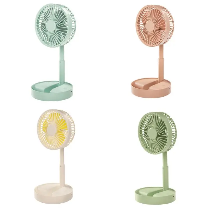 

USB Rechargeable Desk Mini Folding Fan Air Cooler 3 Speed Settings Travel Fans 667C